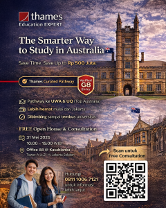 UWA UQ Open House Jakarta free consultation event Thames Education Expert