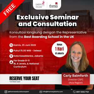 Cardiff Sixth Form College Open House Jakarta 2026 UK boarding school consultation with Carly Balmforth